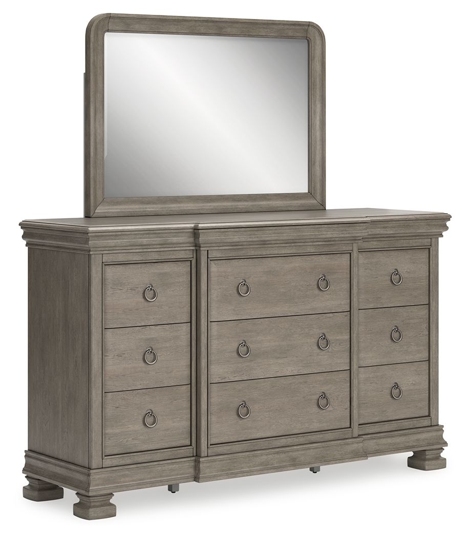 Lexorne - Gray - Dresser And Mirror by Signature Design by Ashley® | Bel Furniture