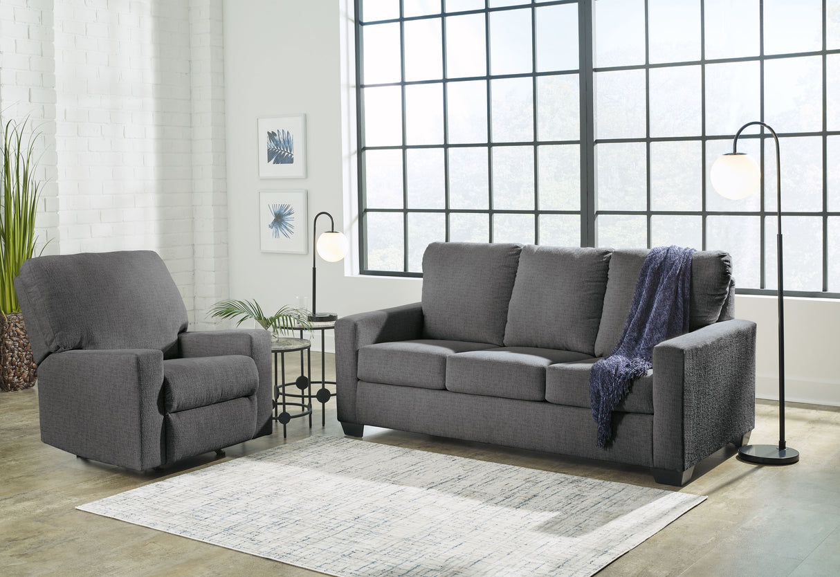 Rannis - Living Room Set Dark Gray 2 Pc. Sofa Sleeper, Rocker Recliner Full by Signature Design by Ashley® | Bel Furniture
