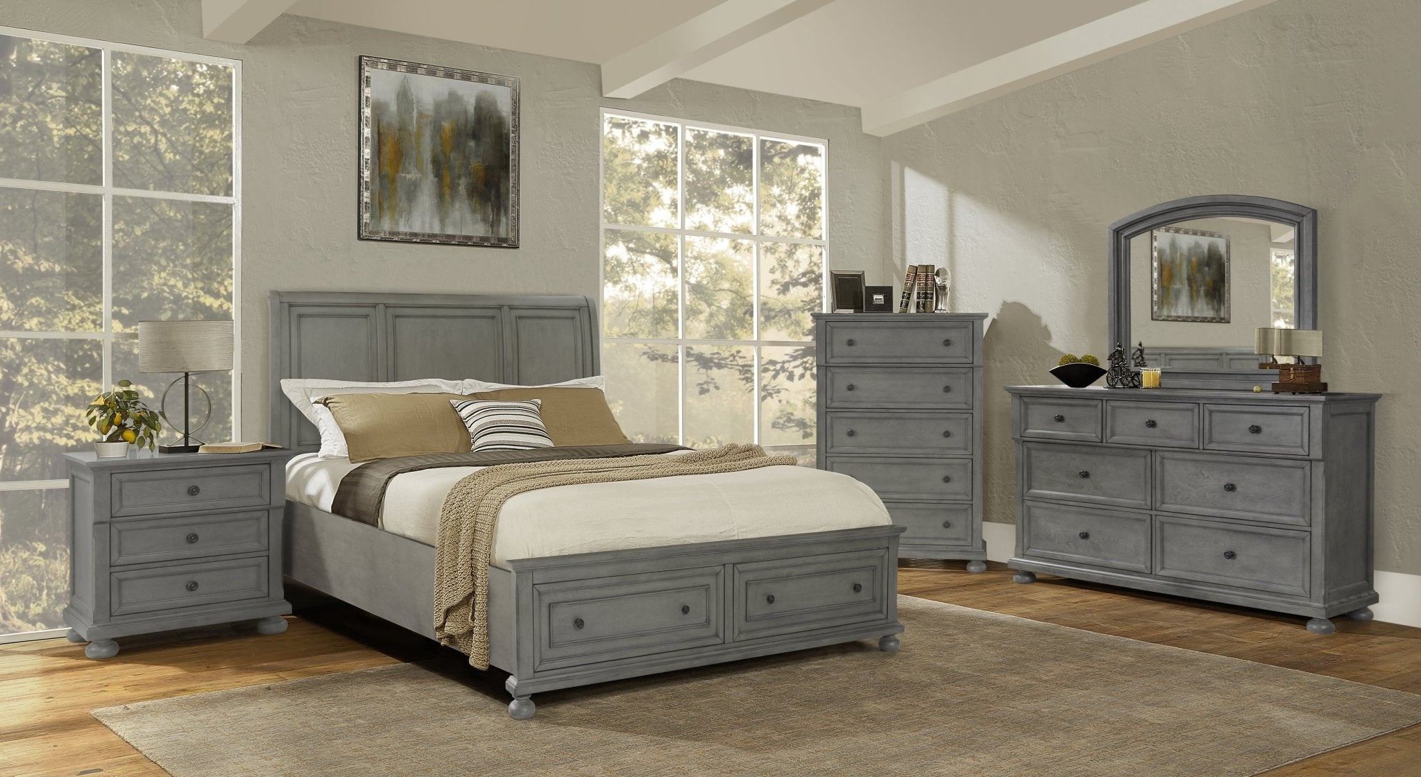 6 piece bedroom popular set (Drawer)