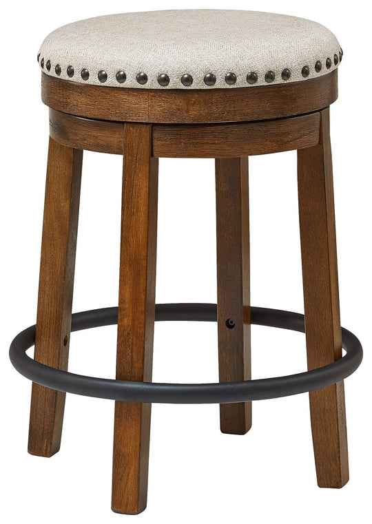Valebeck - Upholstered Swivel Stool Dark Brown by Signature Design by Ashley® | Bel Furniture