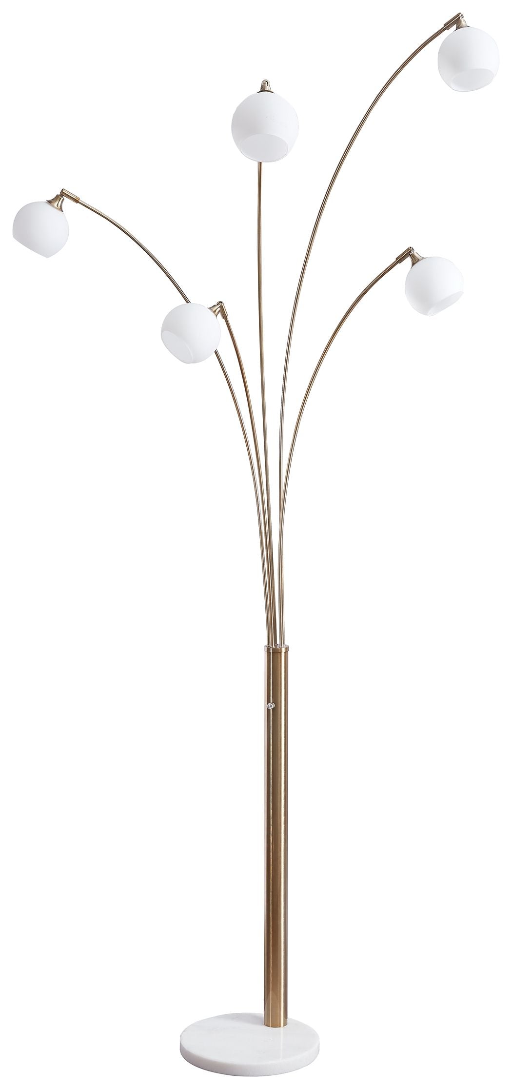 Taliya - Champagne / White - Metal Arc Lamp by Signature Design by Ashley® | Bel Furniture