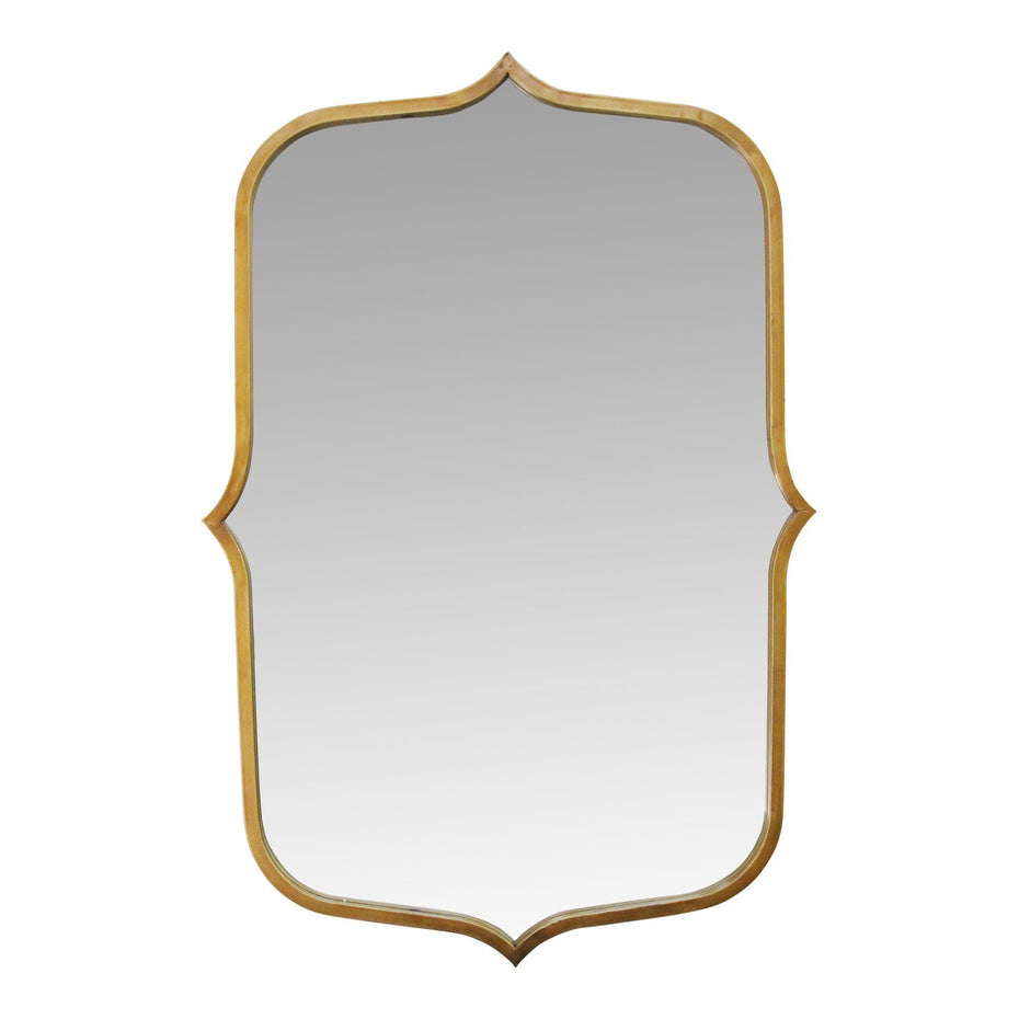 Scallop Framed Mirror - Antiqued Gold