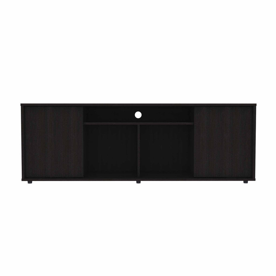 TV Stand Media Center With 2 Cabinets - Black
