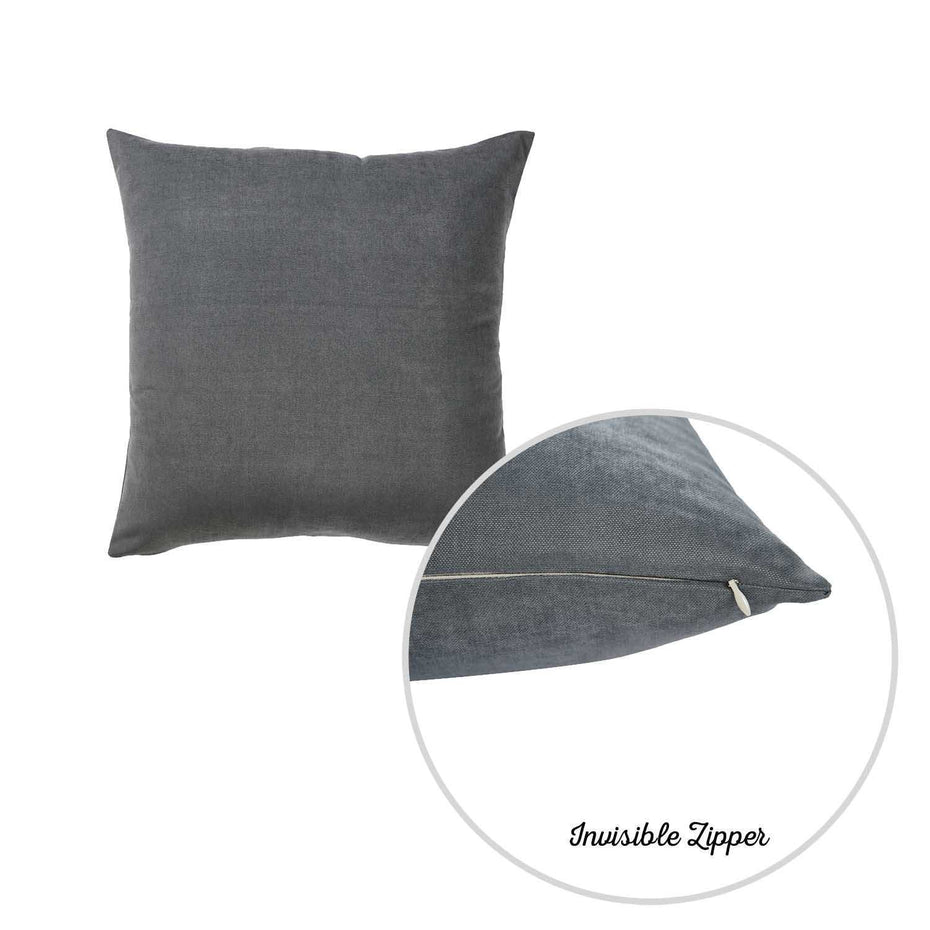 Decorative Throw Pillow Covers (Set of 2) - Gray - Brushed Twill