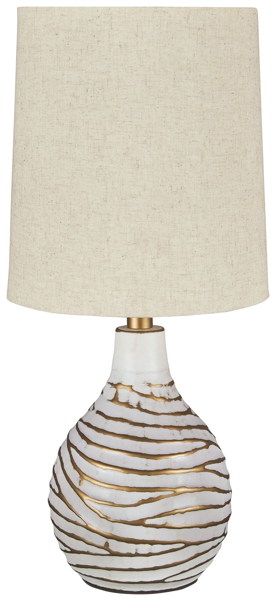 Aleela - White / Gold Finish - Metal Table Lamp by Signature Design by Ashley® | Bel Furniture