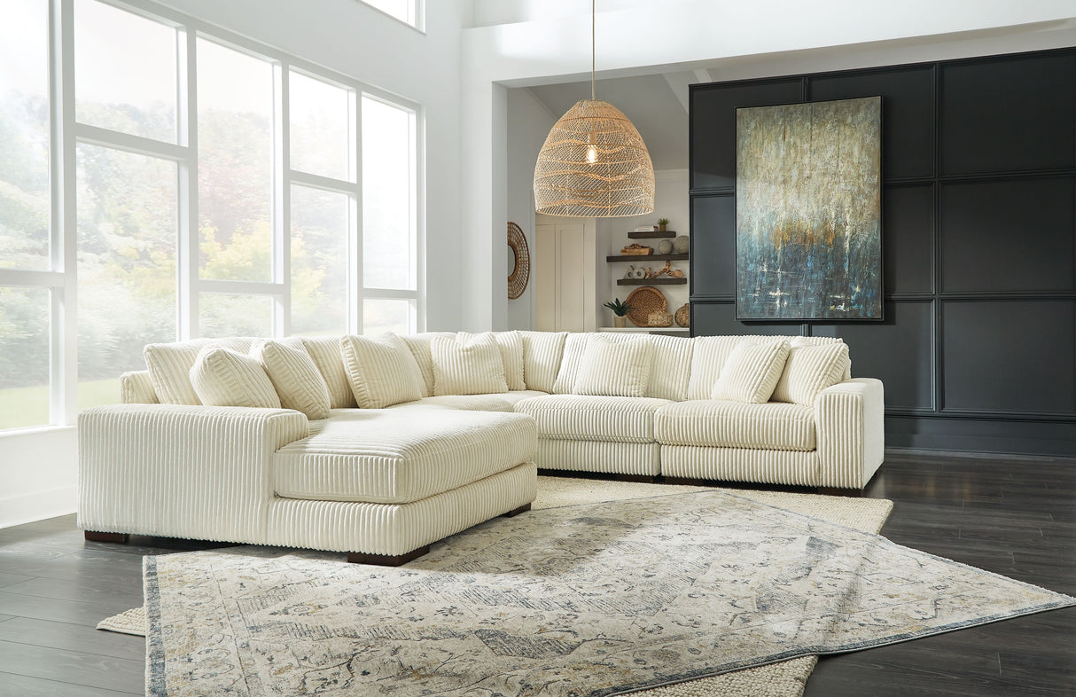 Lindyn - Sectional Beige 5 Pc. Left Arm Facing Sectional by Signature Design by Ashley® | Bel Furniture