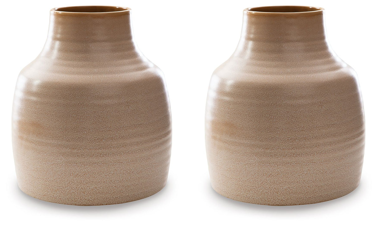 Millcott - Medium Vase Beige 2 Pieces by Signature Design by Ashley® | Bel Furniture
