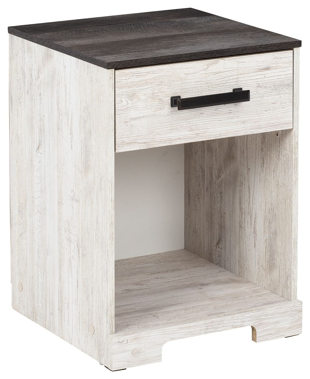 Shawburn - White / Black / Gray - One Drawer Night Stand - Open Cubby by Signature Design by Ashley® | Bel Furniture