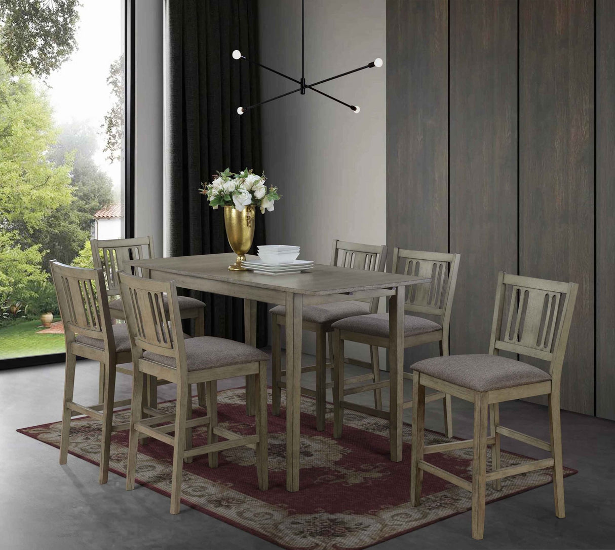 7 Pice Counter Height Dining Set by Mollai Collections | Bel Furniture
