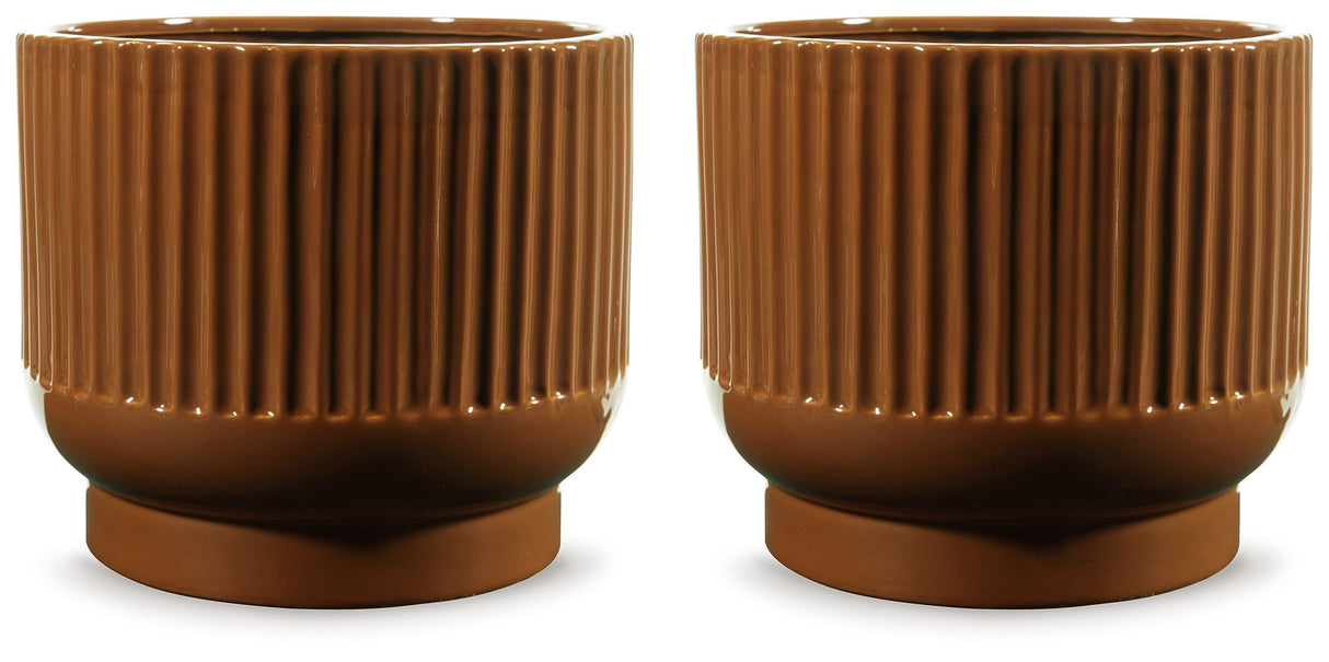 Avalyah - Small Vase Dark Brown 2 Pieces by Signature Design by Ashley® | Bel Furniture