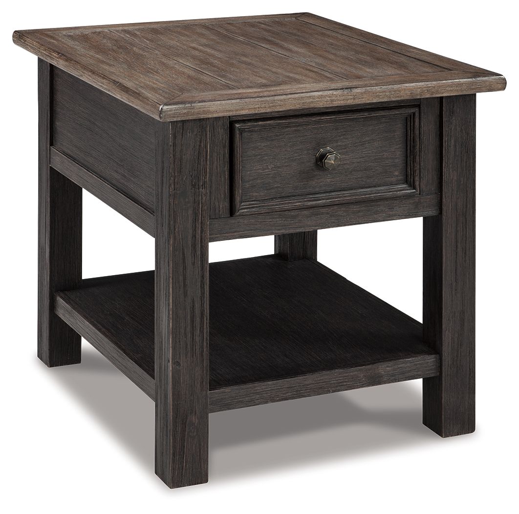 Tyler Creek - Grayish Brown / Black - Rectangular End Table by Signature Design by Ashley® | Bel Furniture