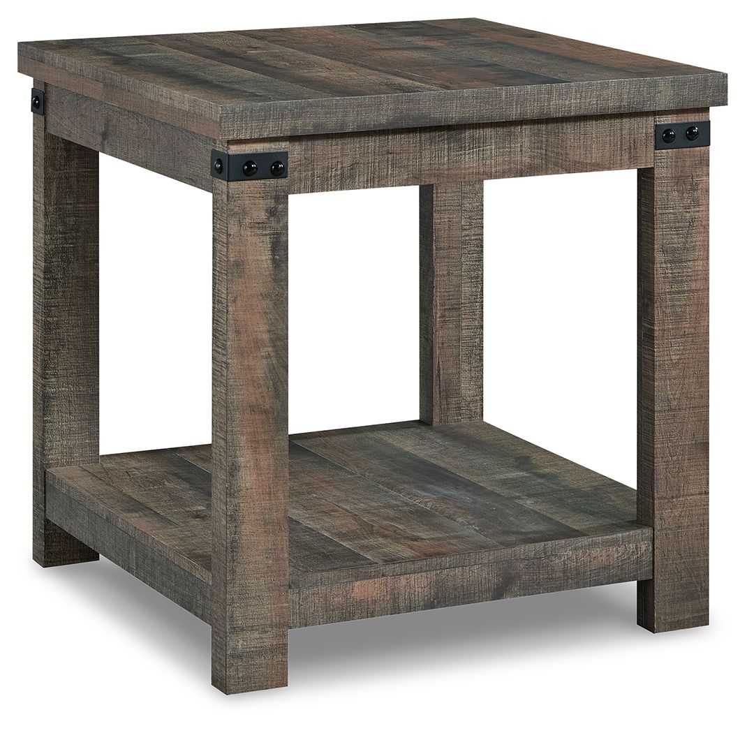 Hollum - Rustic Brown - Square End Table by Signature Design by Ashley® | Bel Furniture