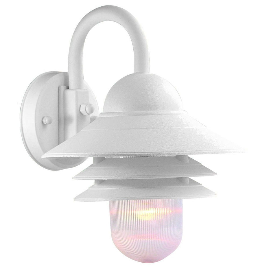 Three Tier Lamp Shade Outdoor Wall Light - White