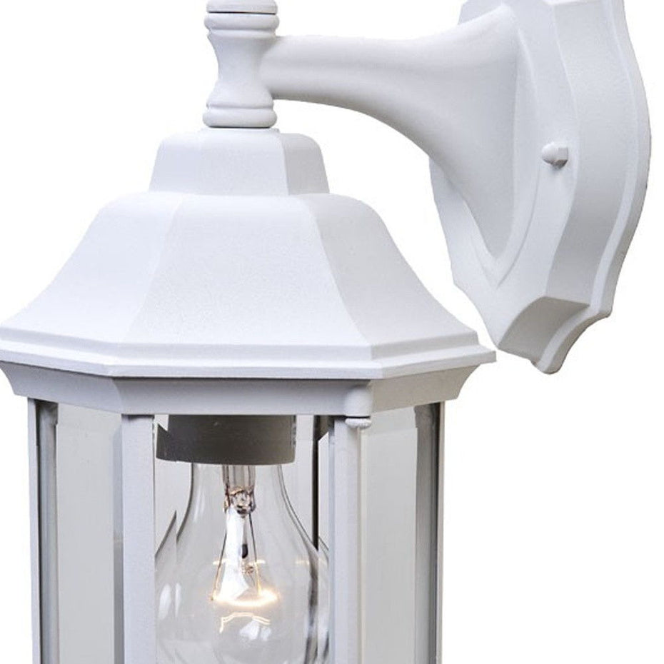 Clear Glass Swing Arm Wall Light - White