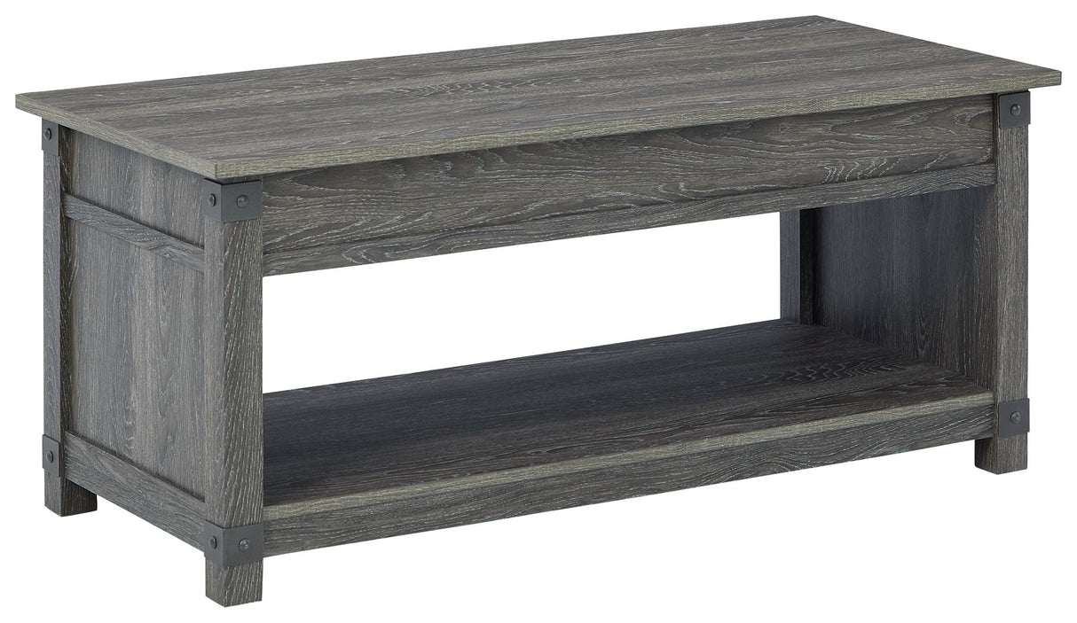 Freedan - Grayish Brown - Rect Lift Top Cocktail Table by Signature Design by Ashley® | Bel Furniture