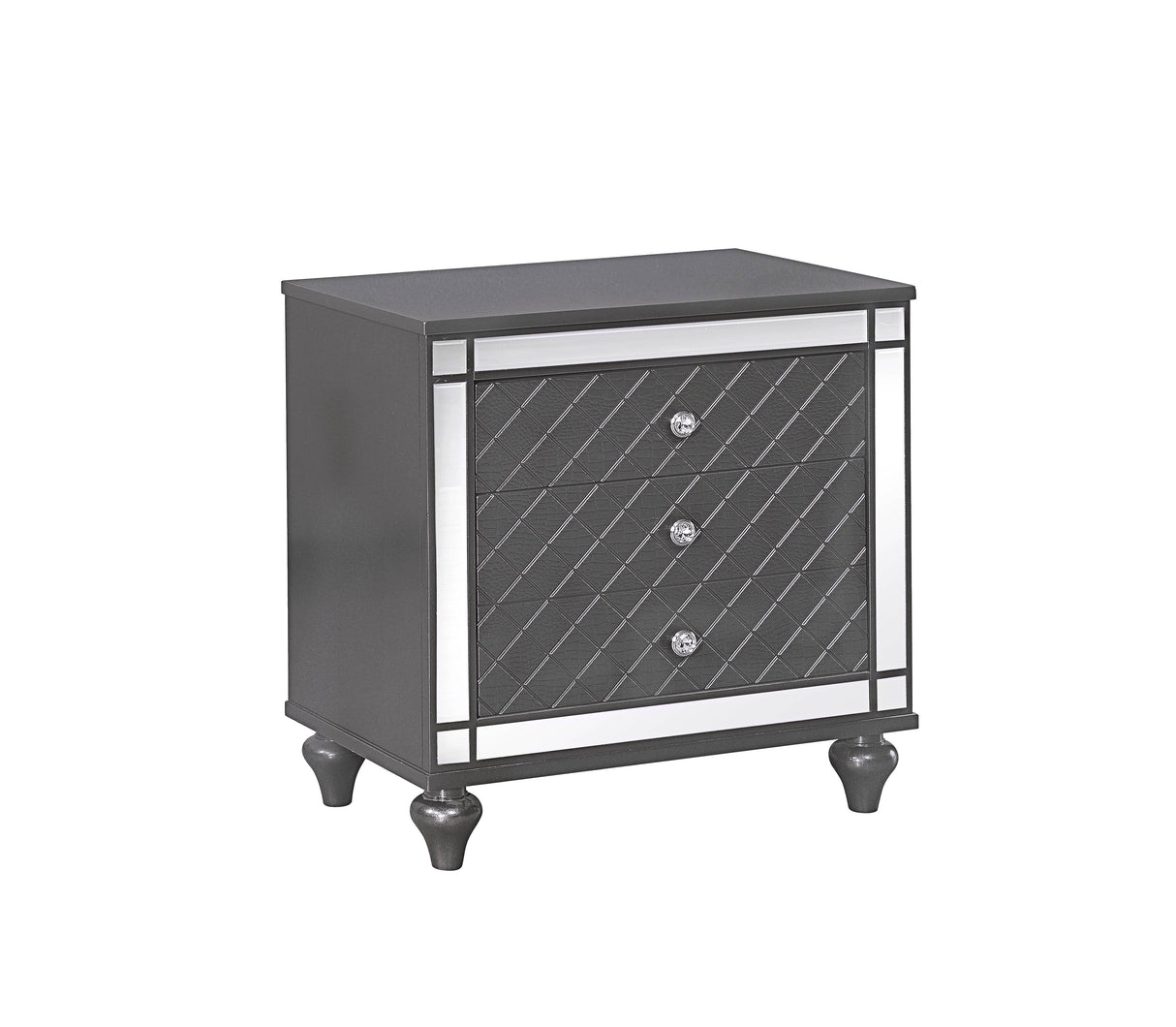 Refino - Nightstand - Dark Gunmetal by Crown Mark | Bel Furniture