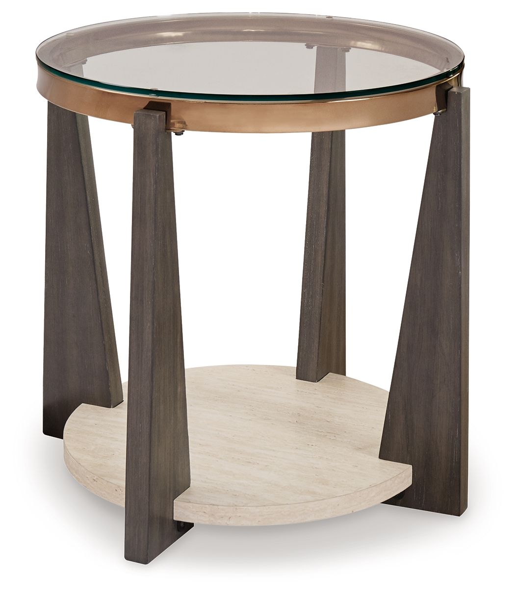 Frazwa - Multi - Round End Table by Signature Design by Ashley® | Bel Furniture