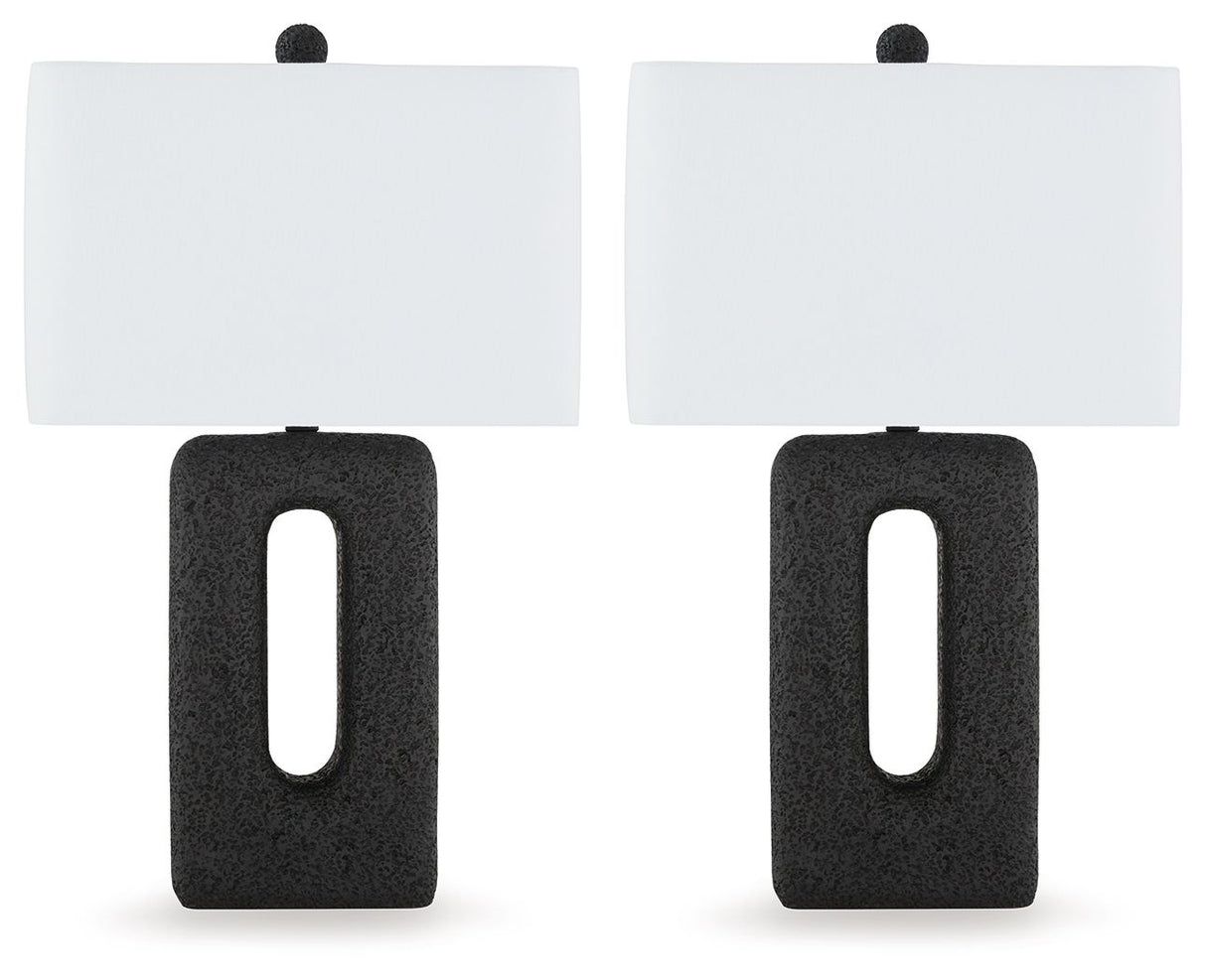 Wimmings - Black - Poly Table Lamp (Set of 2) by Signature Design by Ashley® | Bel Furniture