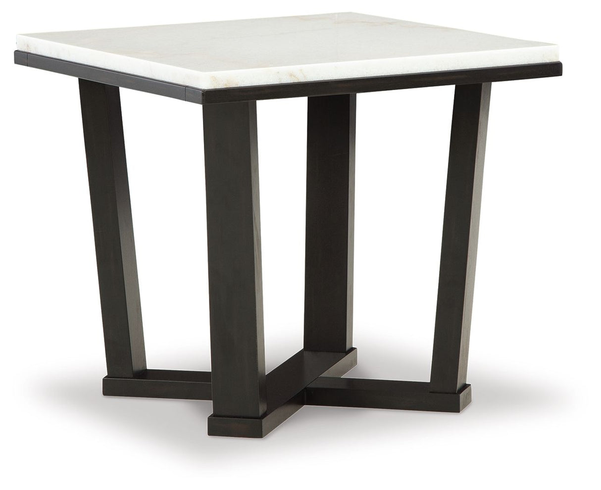 Fostead - White / Espresso - Square End Table by Signature Design by Ashley® | Bel Furniture