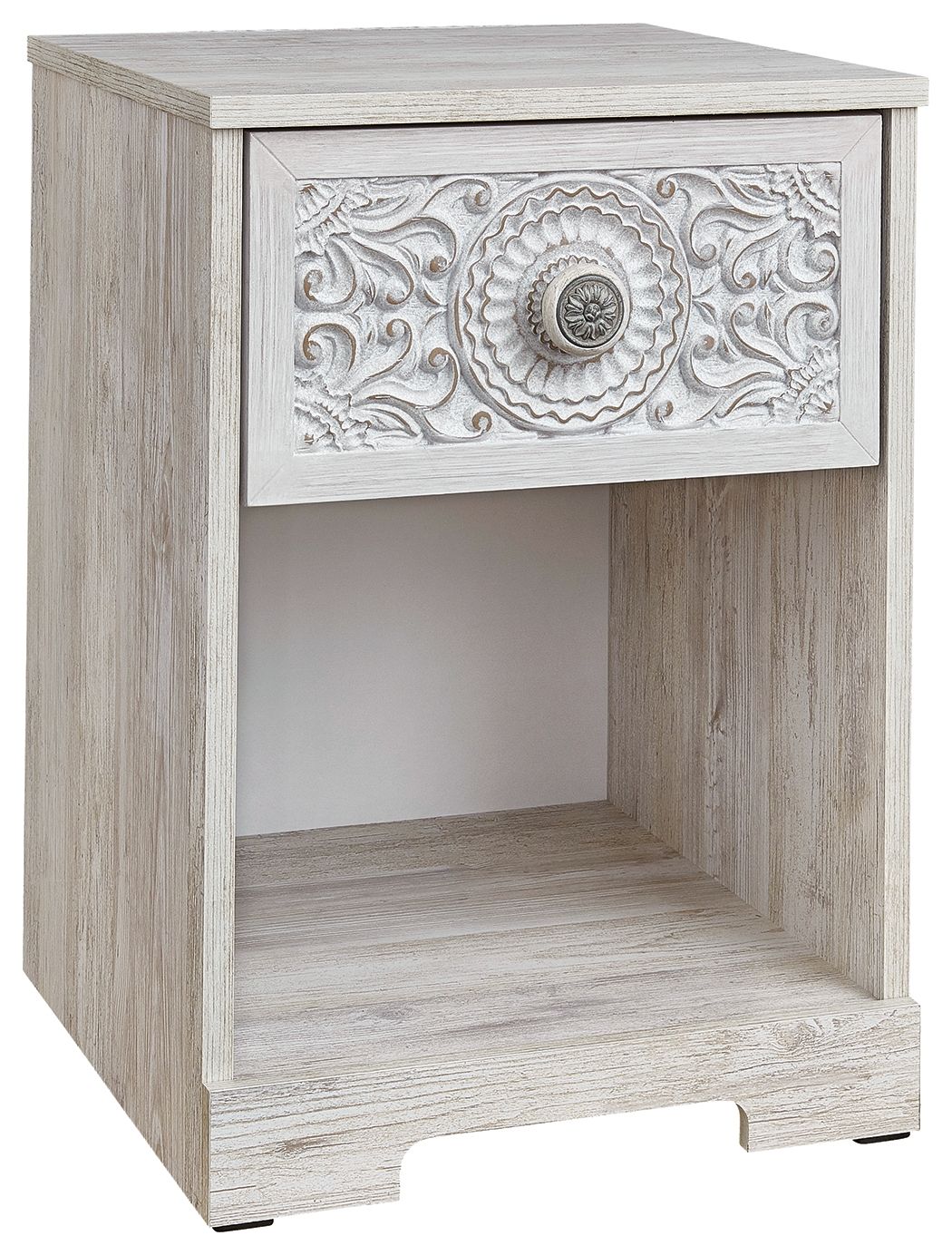 Paxberry - Whitewash - One Drawer Night Stand - Open Cubby by Signature Design by Ashley® | Bel Furniture