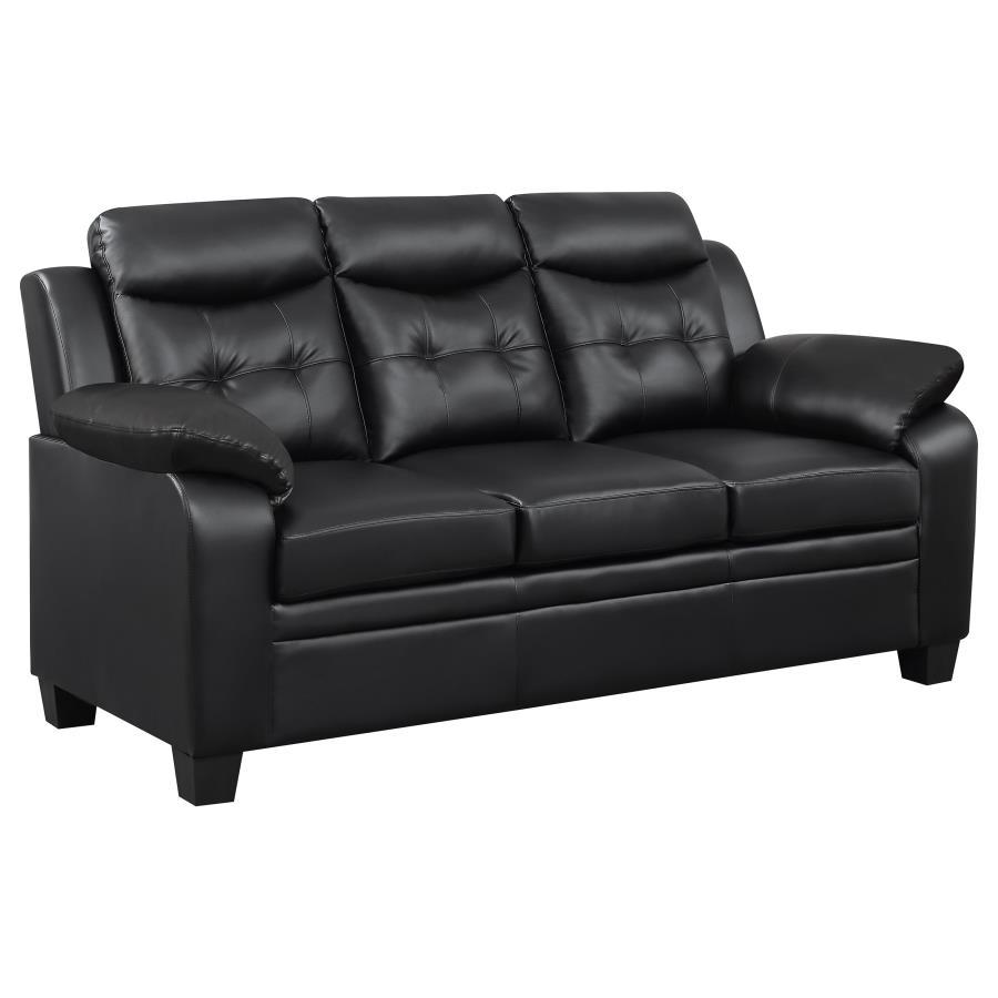 Finley - Upholstered Padded Arm Tufted Sofa - Black by CoasterEveryday | Bel Furniture