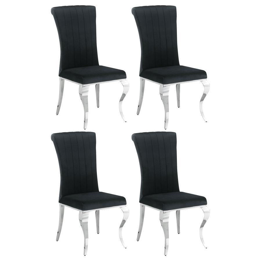 Betty - Upholstered Side Chairs (Set of 4) Black by CoasterEssence | Bel Furniture