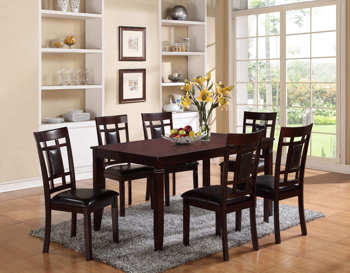 Paige - Dinette Set Dark Brown 7 Pc. Table, 6 Chairs by Crown Mark | Bel Furniture