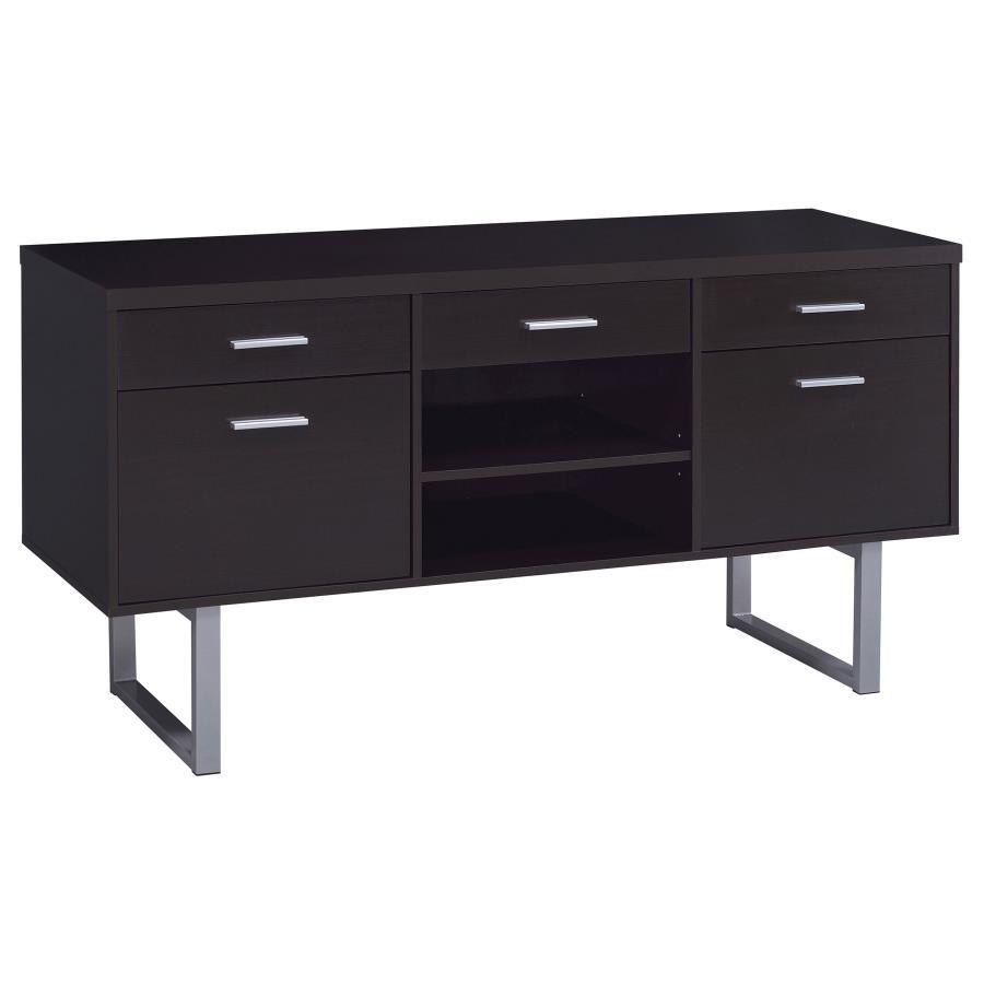 Lawtey - 5-Drawer Home Office Storage Credenza - Cappuccino by CoasterEveryday | Bel Furniture