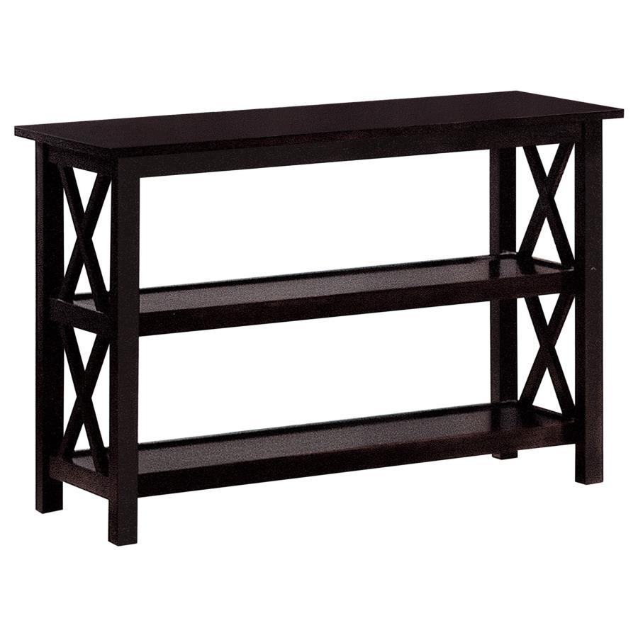 Rachelle - 2-Shelf Wood Entryway Console Table - Deep Merlot by CoasterEssence | Bel Furniture
