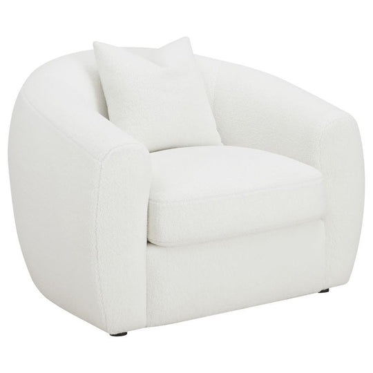 Isabella - Faux Sheepskin Upholstered Accent Chair Natural - Ivory by CoasterElevations | Bel Furniture