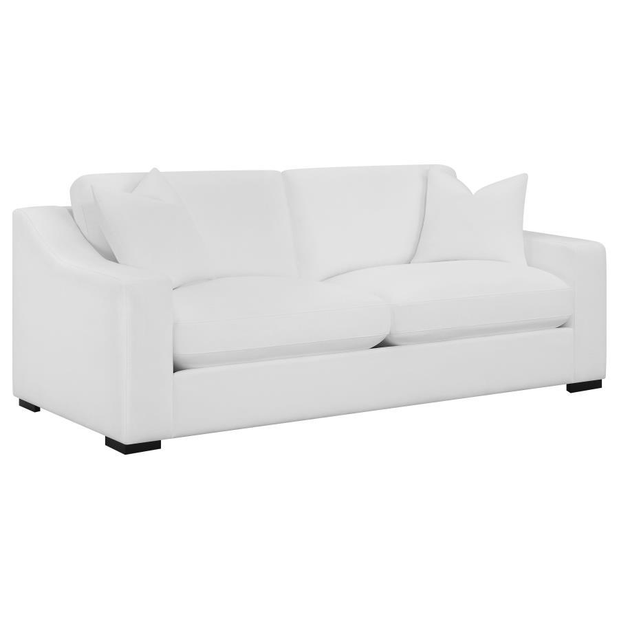 Ashlyn - Upholstered Sloped Arm Sofa - White by CoasterElevations | Bel Furniture