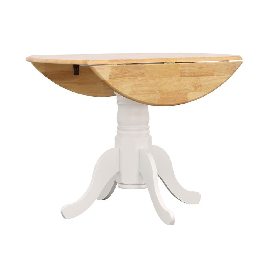Allison - Round Drop Leaf Extension Dining Table - White by CoasterEveryday | Bel Furniture