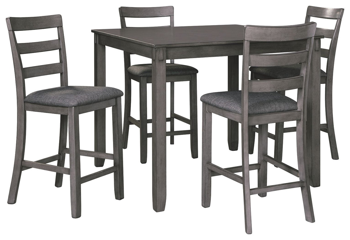 Bridson - Gray - Square Counter TBL Set (Set of 5) by Signature Design by Ashley® | Bel Furniture