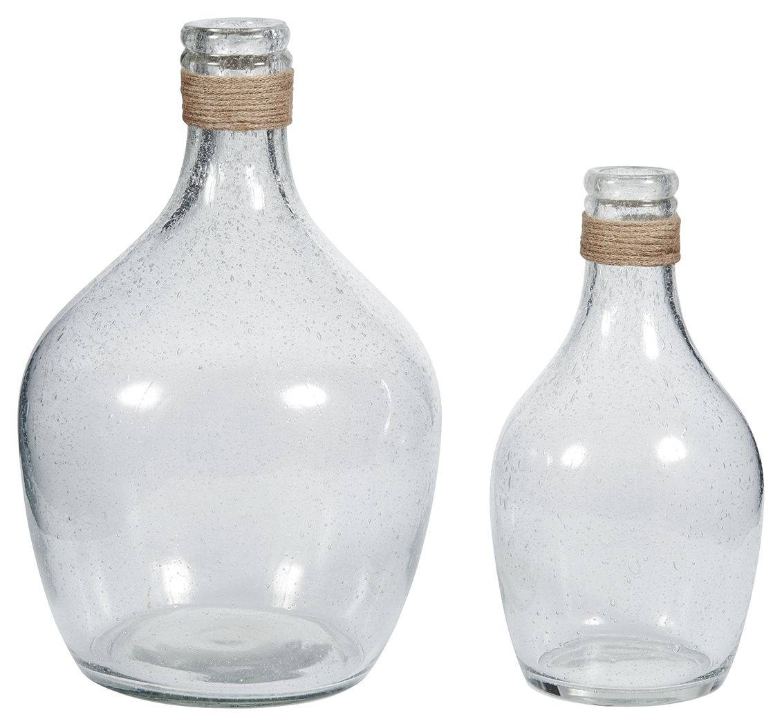 Marcin - Clear - Vase Set (Set of 2) by Signature Design by Ashley® | Bel Furniture