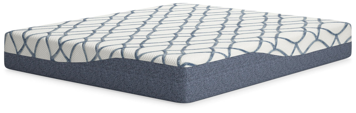 12 Inch Chime Elite 2.0 - White / Blue - California King Mattress by Sierra Sleep® by Ashley | Bel Furniture