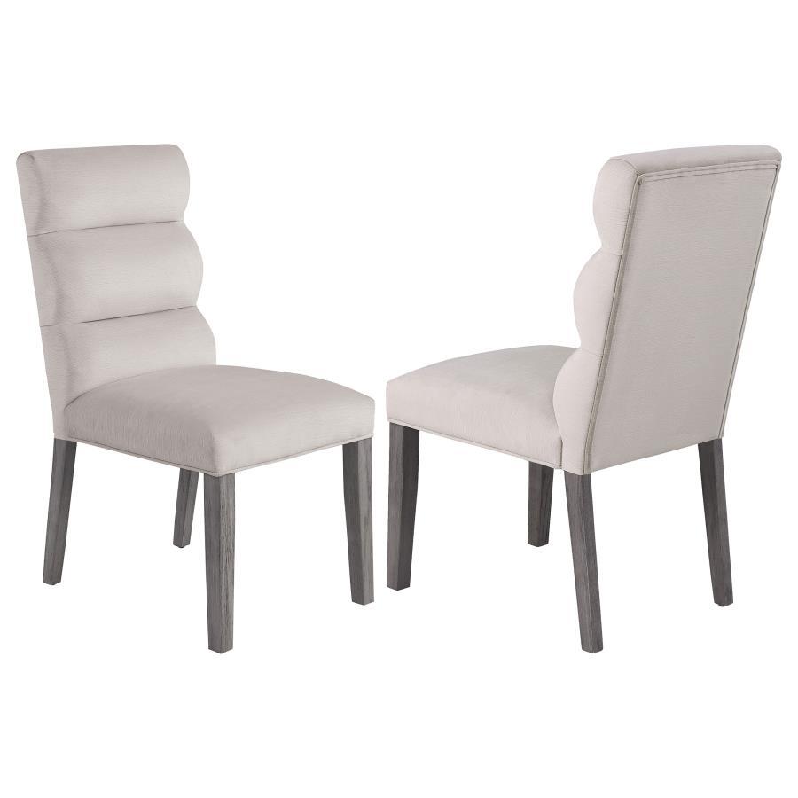 Carla - Upholstered Dining Side Chair (Set of 2) Pearl Silver by Coaster Fine Furniture | Bel Furniture
