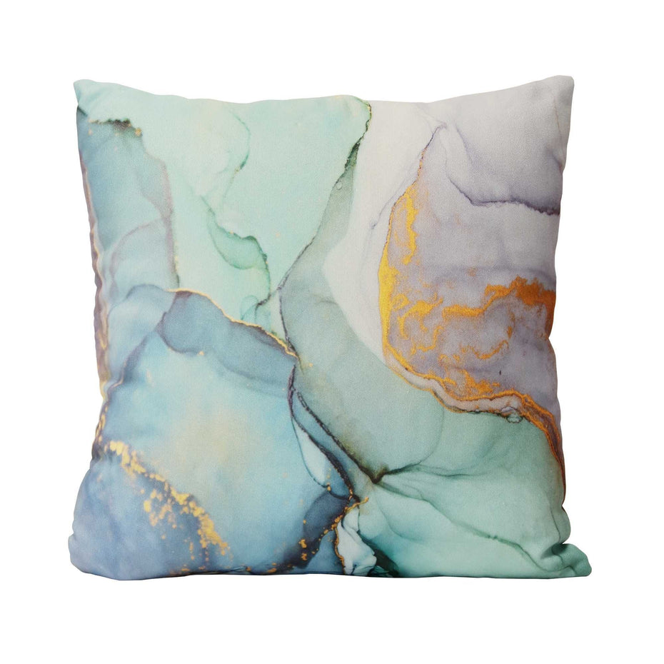 Square Throw Pillow - Pastel Watercolor Marble