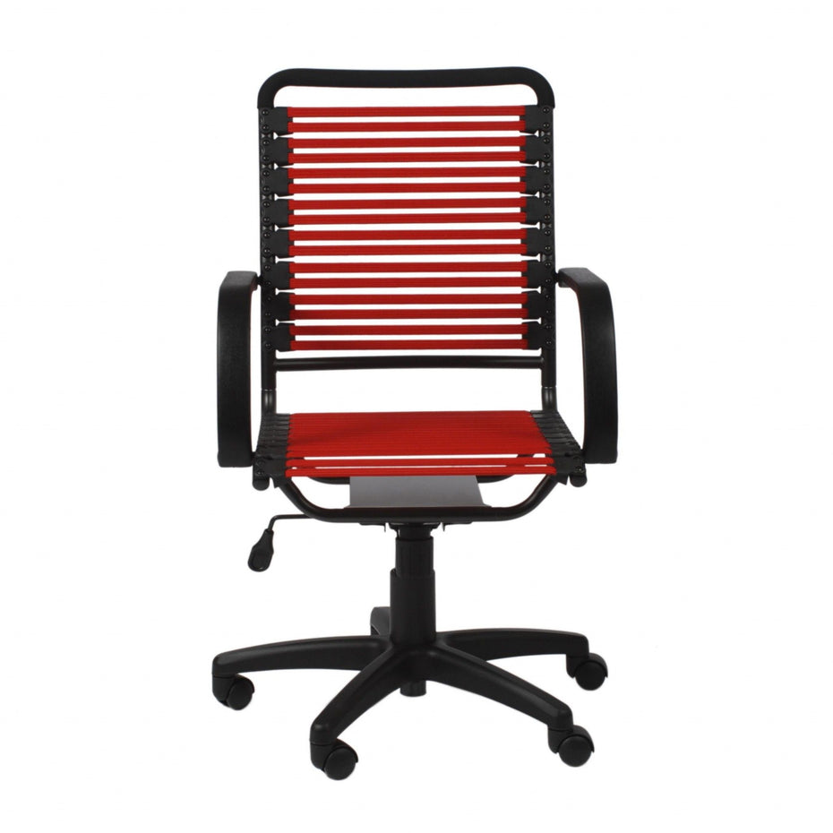 Flat Bungee Cord High Back Office Chair - Black And Red