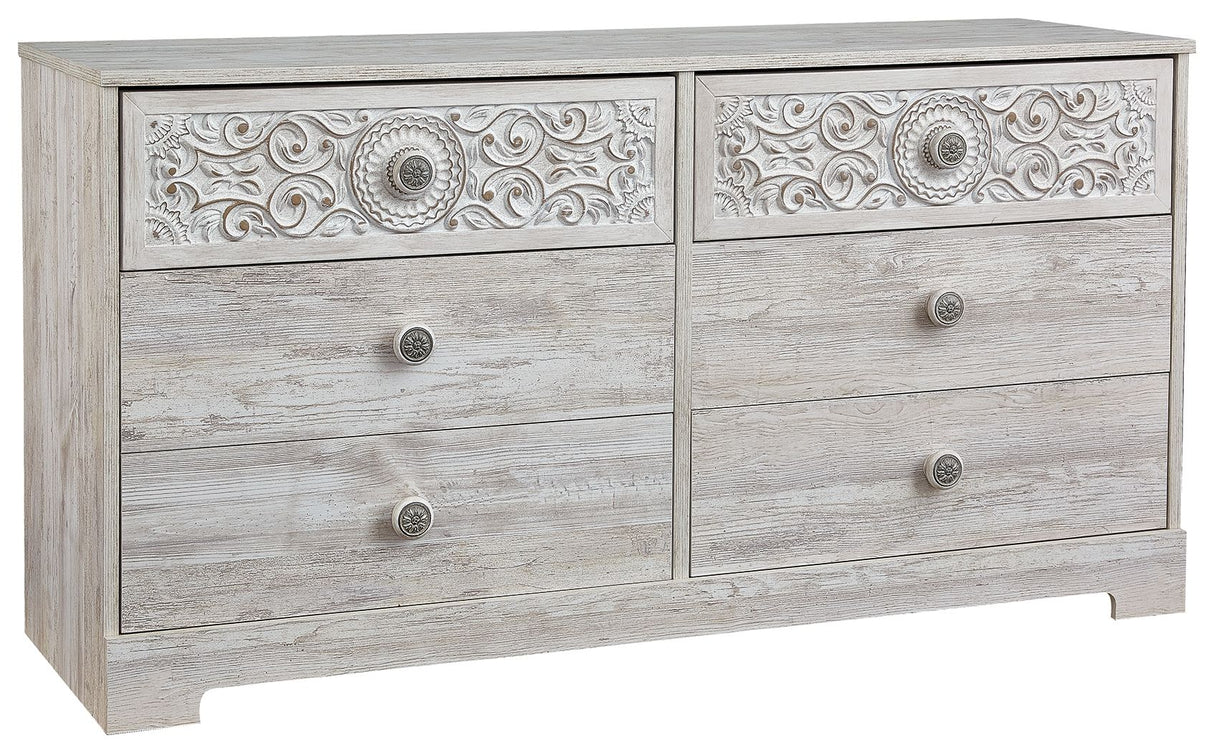 Paxberry - Whitewash - Six Drawer Dresser - Weatherworn by Signature Design by Ashley® | Bel Furniture