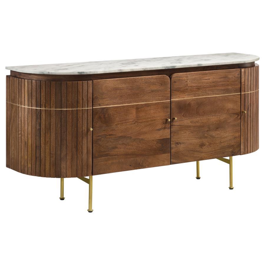 Ortega - 4 Door Marble Top Sideboard Buffet Cabinet - Natural by CoasterElevations | Bel Furniture