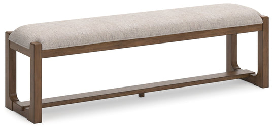 Cabalynn - Oatmeal / Light Brown - Large Uph Dining Room Bench by Signature Design by Ashley® | Bel Furniture