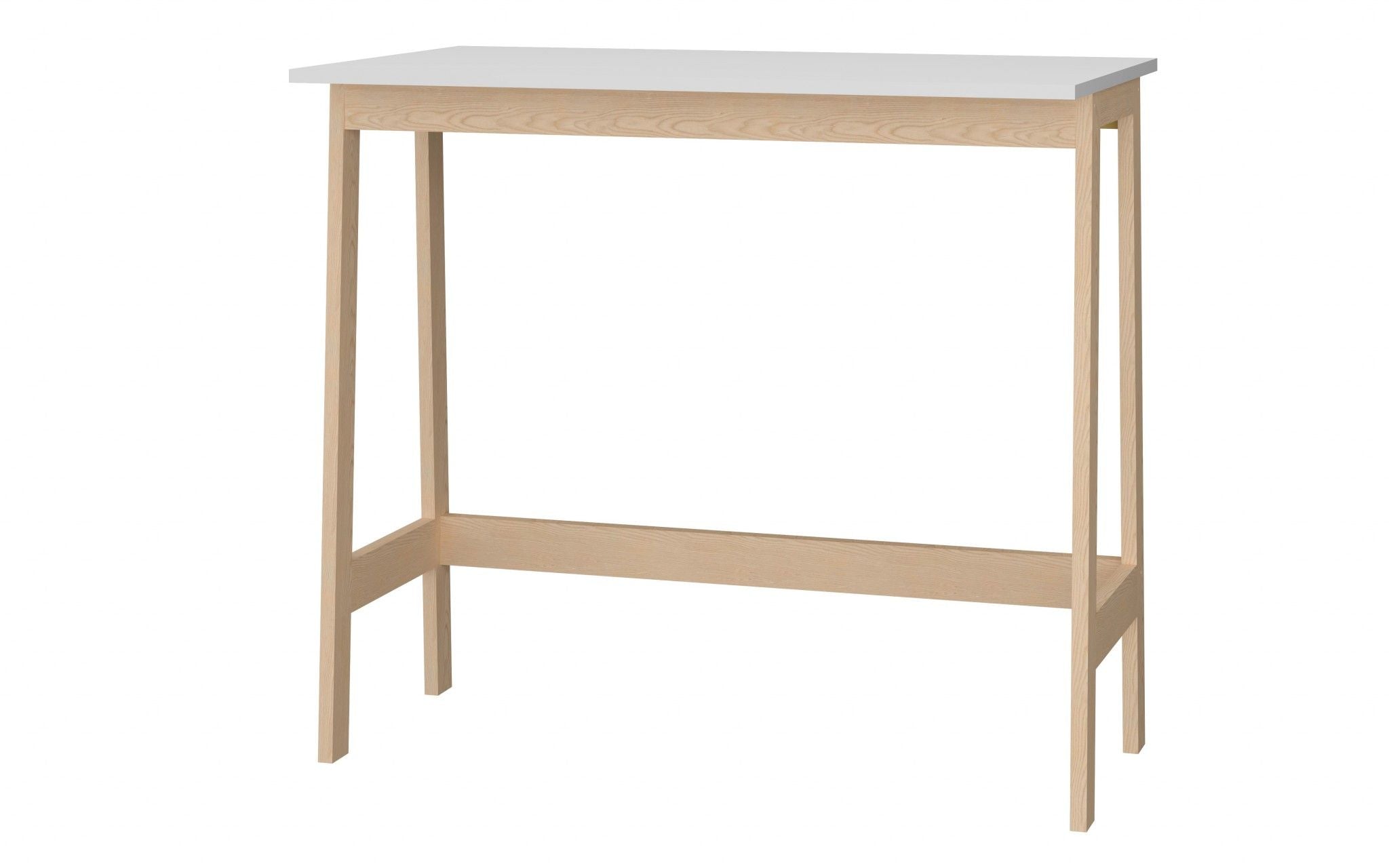 Modern Narrow Table Desk - Natural And White