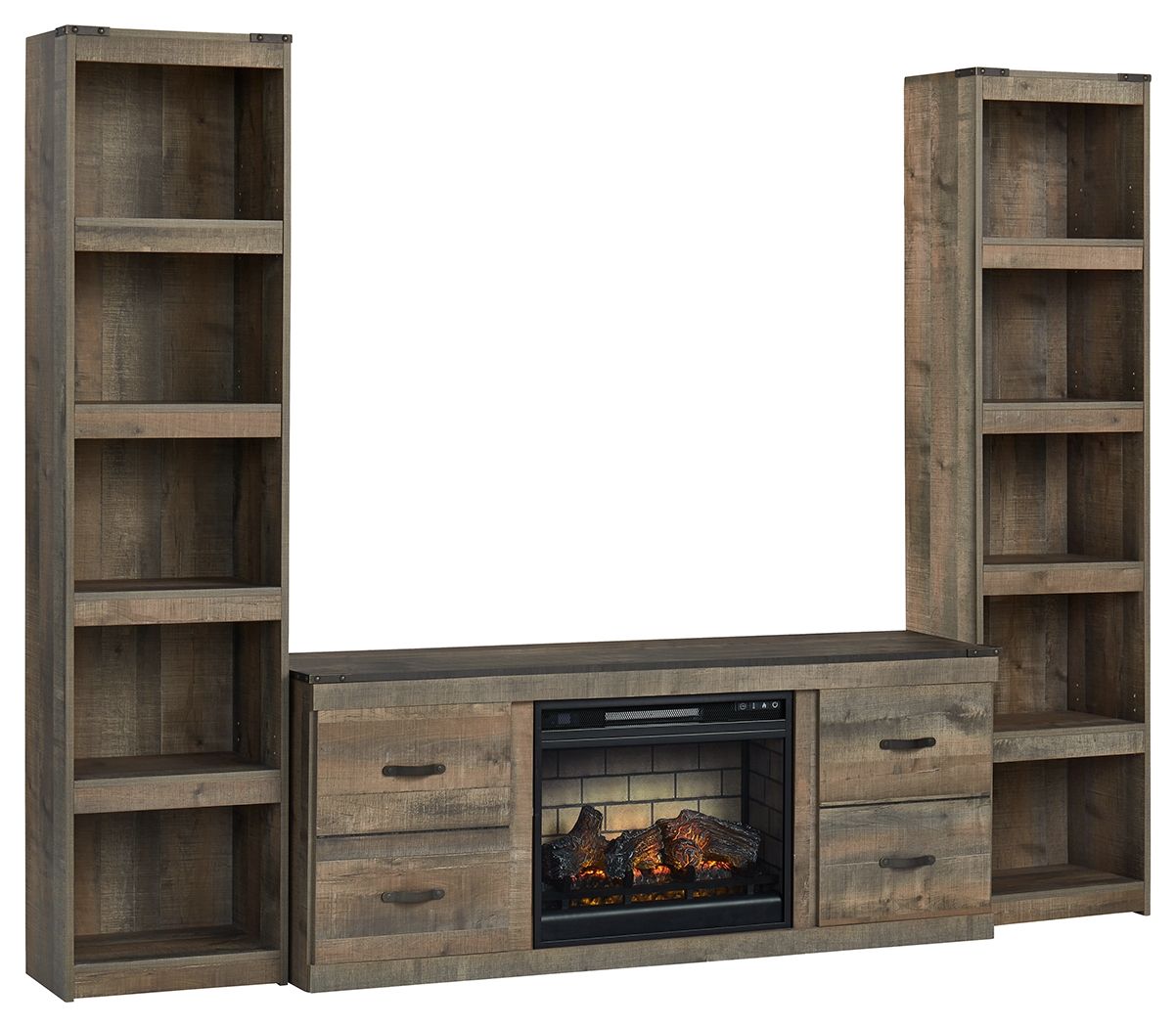 Trinell - Brown - 3-Piece Entertainment Center With Electric Fireplace by Signature Design by Ashley® | Bel Furniture