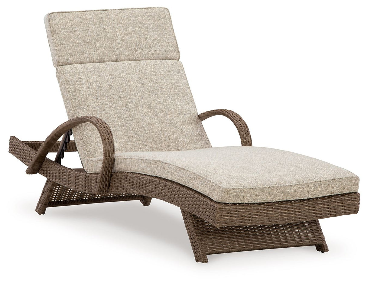 Beachcroft - Beige - Chaise Lounge With Cushion by Signature Design by Ashley® | Bel Furniture