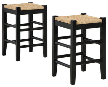 Mirimyn - Bar Stool (Set of 2) Black by Signature Design by Ashley® | Bel Furniture