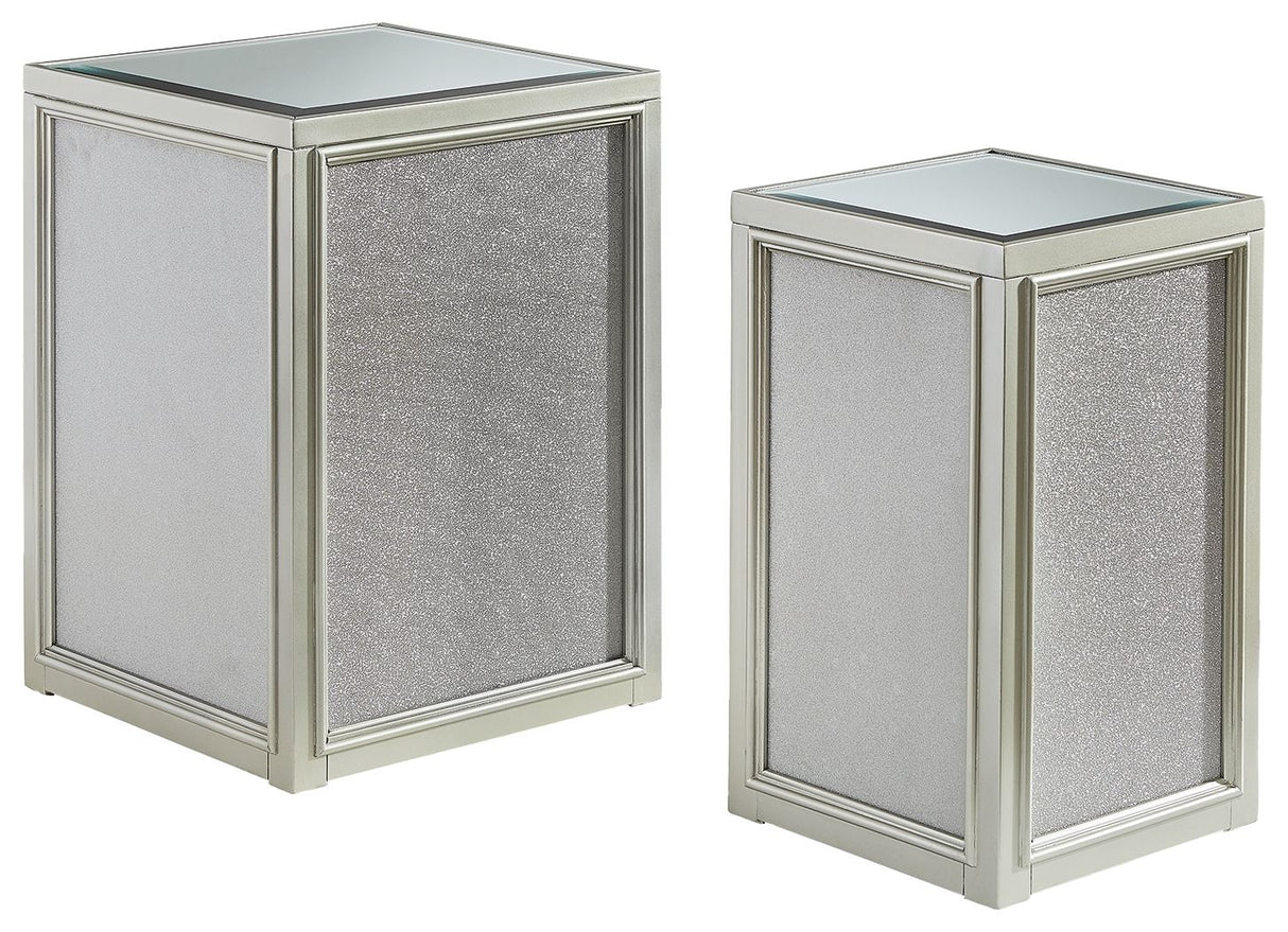 Traleena - Silver Finish - Nesting End Tables (Set of 2) by Signature Design by Ashley® | Bel Furniture