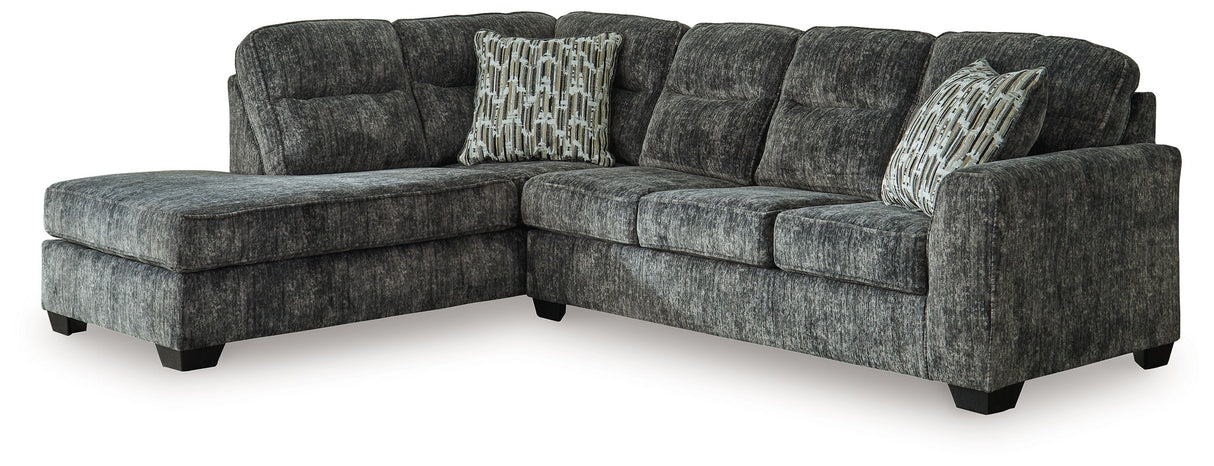 Lonoke - Sectional Dark Gray 2 Pc. Left Arm Facing Corner Chaise Sectional by Signature Design by Ashley® | Bel Furniture