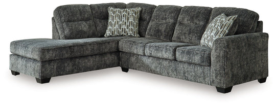 Lonoke - Sectional Dark Gray 2 Pc. Left Arm Facing Corner Chaise Sectional by Signature Design by Ashley® | Bel Furniture