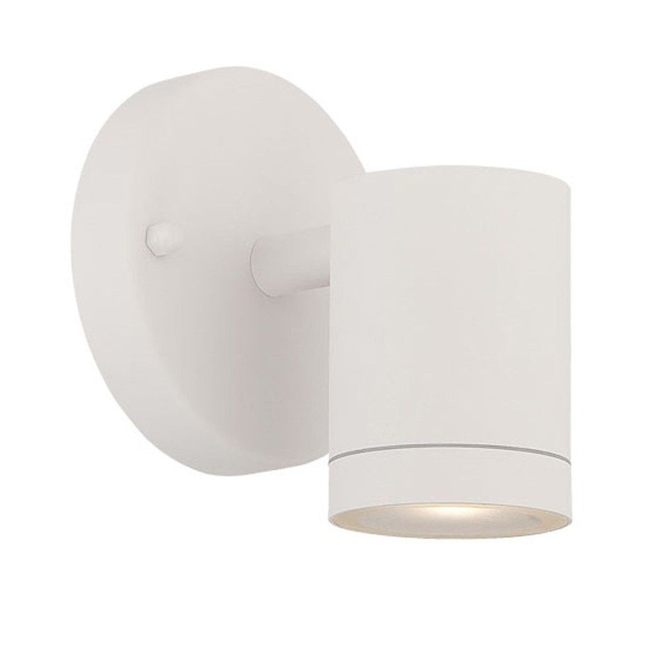 LED One Light Outdoor Can Shape Wall Sconce - White