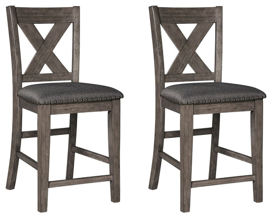Caitbrook - Gray - Upholstered Barstool (Set of 2) by Signature Design by Ashley® | Bel Furniture